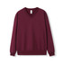 A burgundy men's/unisex V-neck fleece jumper featuring long sleeves and a ribbed hem. It has a branding label.