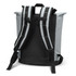 A cooler totepac in light green and black, featuring adjustable straps and a roll-top design. It also has a logo.