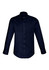 A navy long sleeve shirt featuring a button-down collar and a chest pocket. The shirt has a subtle logo.