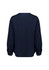 A navy blue women's long sleeve blouse featuring a simple back design and gathered sleeve detail.