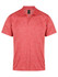 A red men's polo shirt featuring a subtle textured pattern and a collar. It includes a logo on the chest.