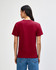 A heavyweight cotton unisex T-shirt in burgundy, featuring a simple design and a logo on the back.
