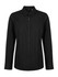 A ladies' long sleeve button-up shirt in black with a classic collar and button closure, featuring a logo.