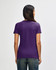 A purple ladies' t-shirt featuring a fitted design and a logo on the back.