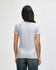 A grey ladies' V-neck T-shirt featuring a fitted design, shown from the back. It has a plain style and no visible logos.