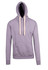 A grey men's brushed heavy fleece hoodie with a front pocket and drawstrings on the hood. It features a logo.