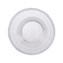 A reusable coffee cup with a transparent design and a smooth silicone band at the top.