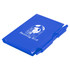 A blue Odyssey Pocket Notebook with a matching pen, featuring a design of a bird and a scenic background.