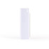 A white rectangular spray bottle for cleaning screens, featuring a sleek design and an attached cleaning cloth.