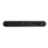 A black and silver power bank featuring a USB port, a USB-C port, and battery level indicators.