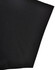 A close-up of the sleeve of a black polo shirt made from sustainable poly/cotton blend, featuring a logo.