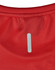 A close-up of a red ultra-lightweight performance T-shirt featuring a small logo on the back.