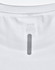 A close-up of a white men's lightweight performance T-shirt showing the neckline and tag area, with a branding label.