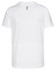A white men's short sleeve performance T-shirt featuring a logo on the back.