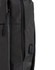 A grey backpack with a sleek design and zippers, featuring a small logo on the side.