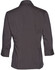 A women's Teflon executive shirt in dark grey, featuring 3/4 sleeves and a simple collar. Includes a branding logo.