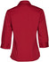 A red women's Teflon executive shirt with 3/4 sleeves and a collar, featuring a back view.