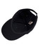 A black heavy brushed cotton cap featuring an internal label and ventilation holes.