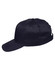 A navy polycotton twill cap with a curved brim and an adjustable strap at the back. Features a logo on the front.