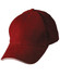 A red Sandwich Peak Cap with a curved brim and an eyelet, featuring a logo on the side.