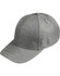 A grey Heather Cap with a curved brim and a logo on the front, featuring a classic structured design.