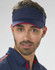 A navy blue visor with red accents, featuring a logo, designed for outdoor activities and casual wear.