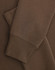 A brown crew fleece jumper with visible cuffs and fabric texture detail. Features a logo.
