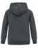 A grey fleece hoodie with a close front and hood. The back view highlights its simple design.