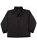 A black kids' contrast jacket featuring a snap front closure and elasticised cuffs. The jacket has side pockets and a logo.