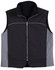 A black and grey men's 3-in-1 jacket with a zip front and a collar. It features a logo on the chest.