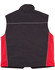 A men's 3-in-1 jacket featuring a black front and red sides, with a collar and reflective detailing.