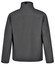 A grey Men's Softshell High-Tech Jacket featuring a stand-up collar and a smooth, sleek back design.