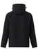 A black softshell full zip hoodie for kids, featuring a hood and a simple design with a logo.