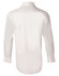 A white men's fine twill long-sleeve shirt, featuring a button-up design and a plain back. Logo present.