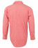 A red and white gingham check roll-up long sleeve shirt with button cuffs and a branded logo.