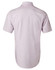 A short-sleeve men's button-up shirt in a light purple mini check pattern with a smooth back design.