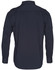 A men's long sleeve military shirt in navy blue, featuring a button-up design and shoulder epaulets.