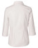 A women's fine twill button-up shirt in white, featuring 3/4 sleeves and a classic collar.
