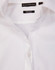 A white, semi-fitted button-up shirt with a dobby striped texture, featuring a collar and button placket. It has a logo.
