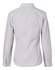 A button-up women's shirt featuring fine stripes in light grey, showcasing a classic collar and long sleeves.