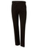 Men's stretch wool blend pants in black, featuring a classic design and a waistband with a button closure, includes branding.