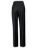Men's black wool blend stretch flexi waist pants with a straight cut and two back pockets. Features a logo.