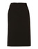 A black mid-length lined pencil skirt in wool stretch with a fitted silhouette and waistband.
