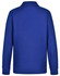 A blue long sleeve polo shirt made of poly/cotton fabric, featuring a collar and a logo.