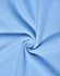A close-up view of light blue poly/cotton pique knit fabric with a textured weave, showcasing its softness and drape.