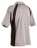 A grey and black men's polo shirt featuring a classic design and a logo.