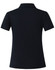 A navy short sleeve polo shirt featuring a sleek design and a logo on the back.