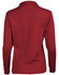 A long sleeve polo shirt in deep red with a back view, featuring a collar and a logo.