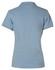 A light blue polo shirt with a classic collar and short sleeves, featuring branding on the back.