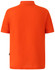 An orange men's polo shirt featuring a collar and short sleeves, with a brand logo on the chest.